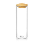 Wilmax Vorratsglas 2000 ml mit Bambusdeckel Transparent