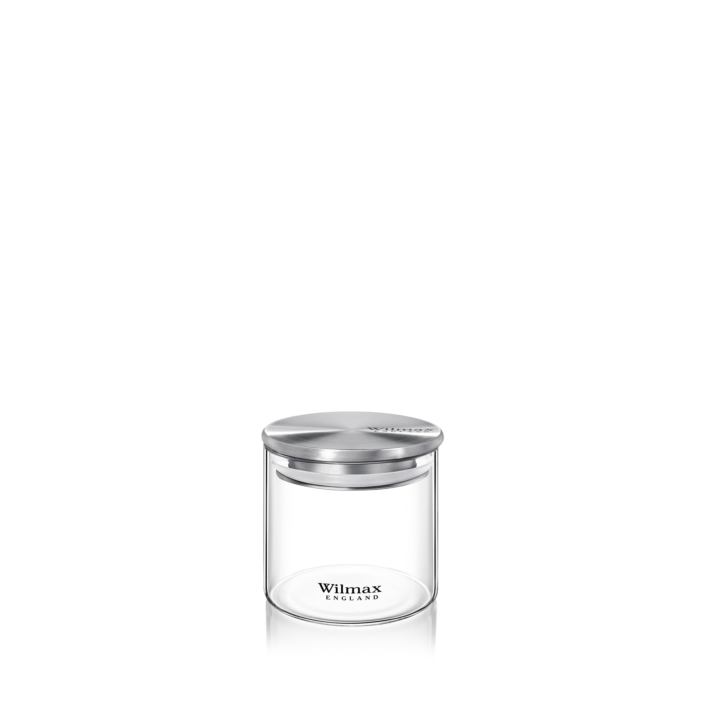 Wilmax Vorratsglas 600 ml mit Edelstahl Deckel Transparent WL-888512/A