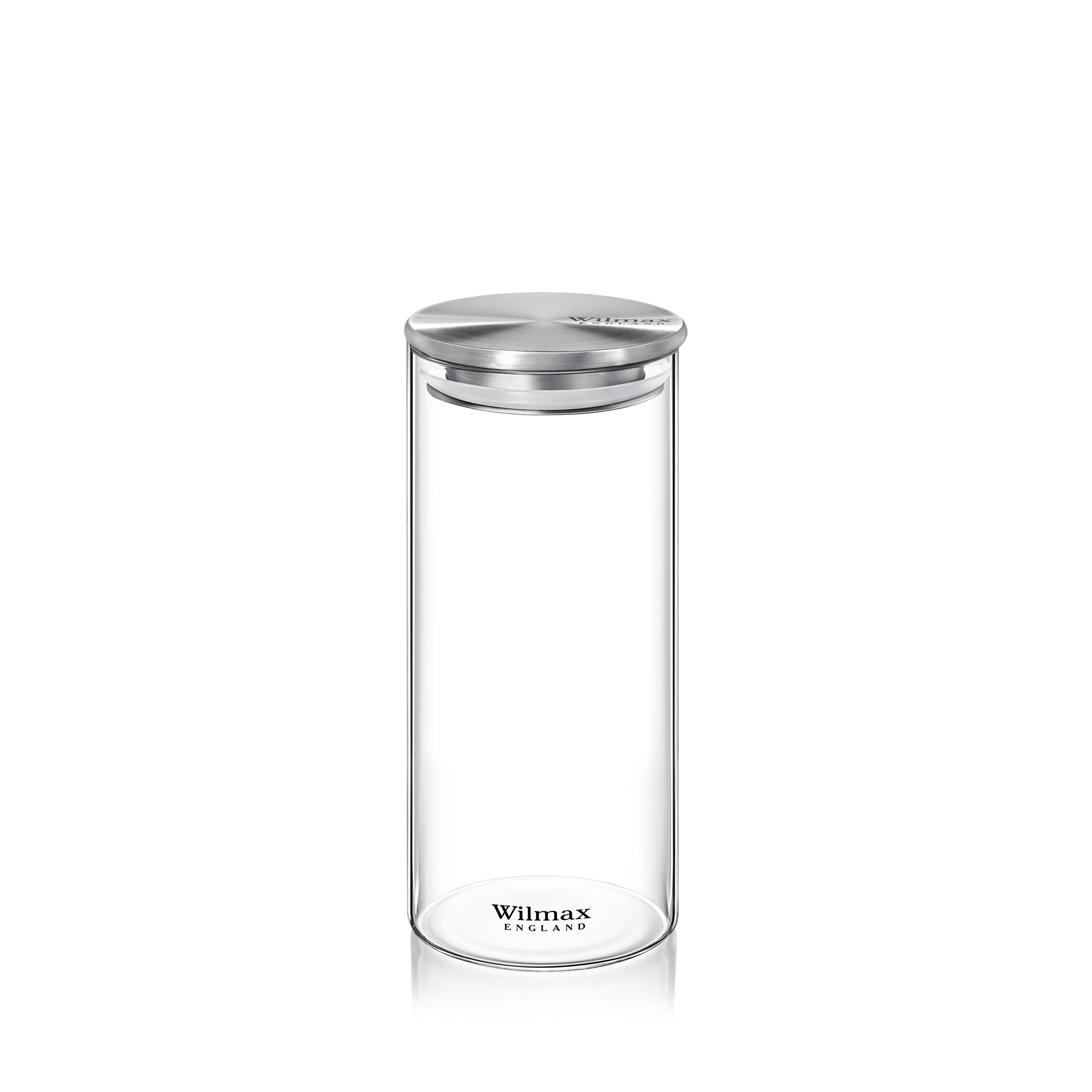 Wilmax Vorratsglas 1500 ml mit Edelstahl Deckel Transparent WL-888517/A