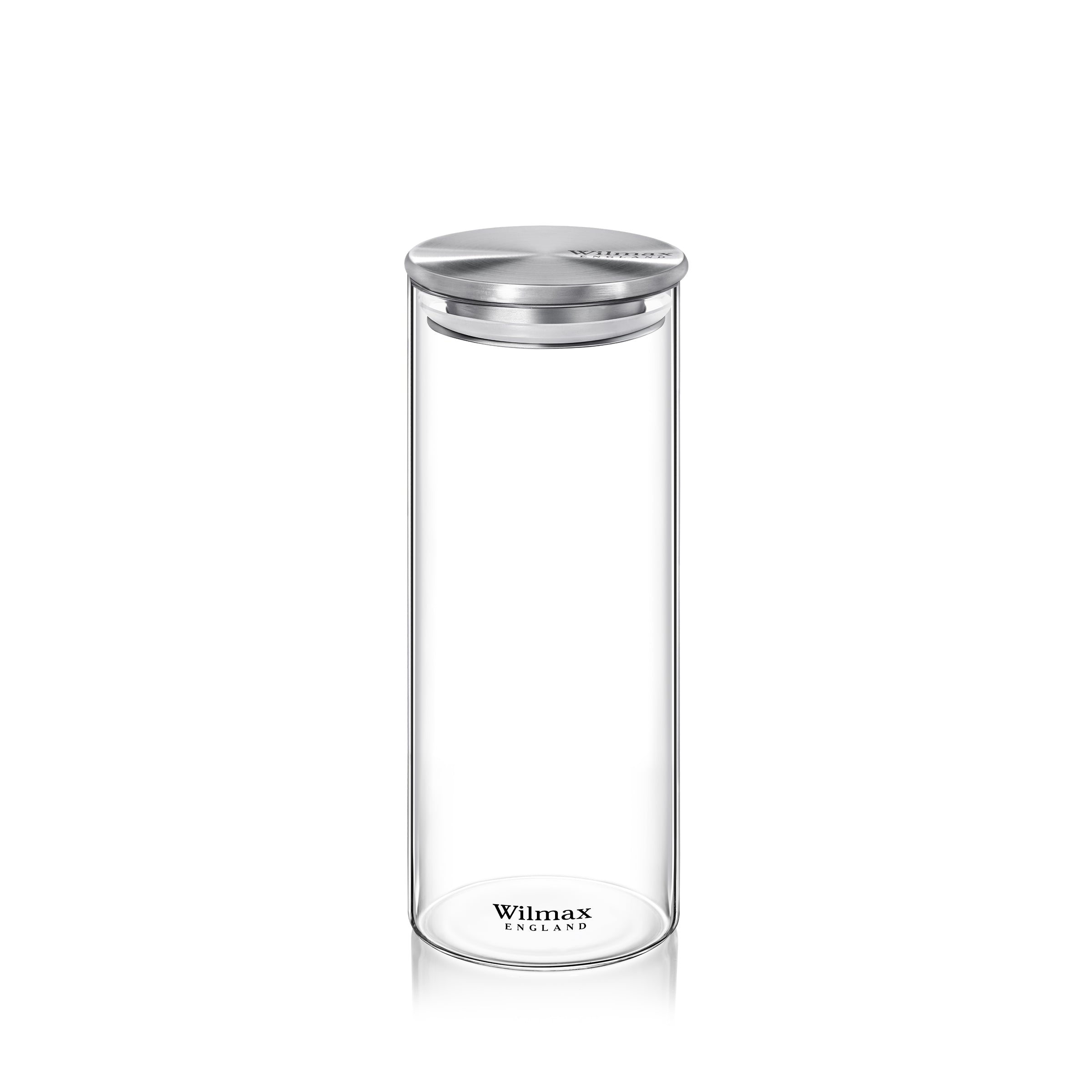Wilmax Vorratsglas 1600 ml mit Edelstahl Deckel Transparent WL-888518/A