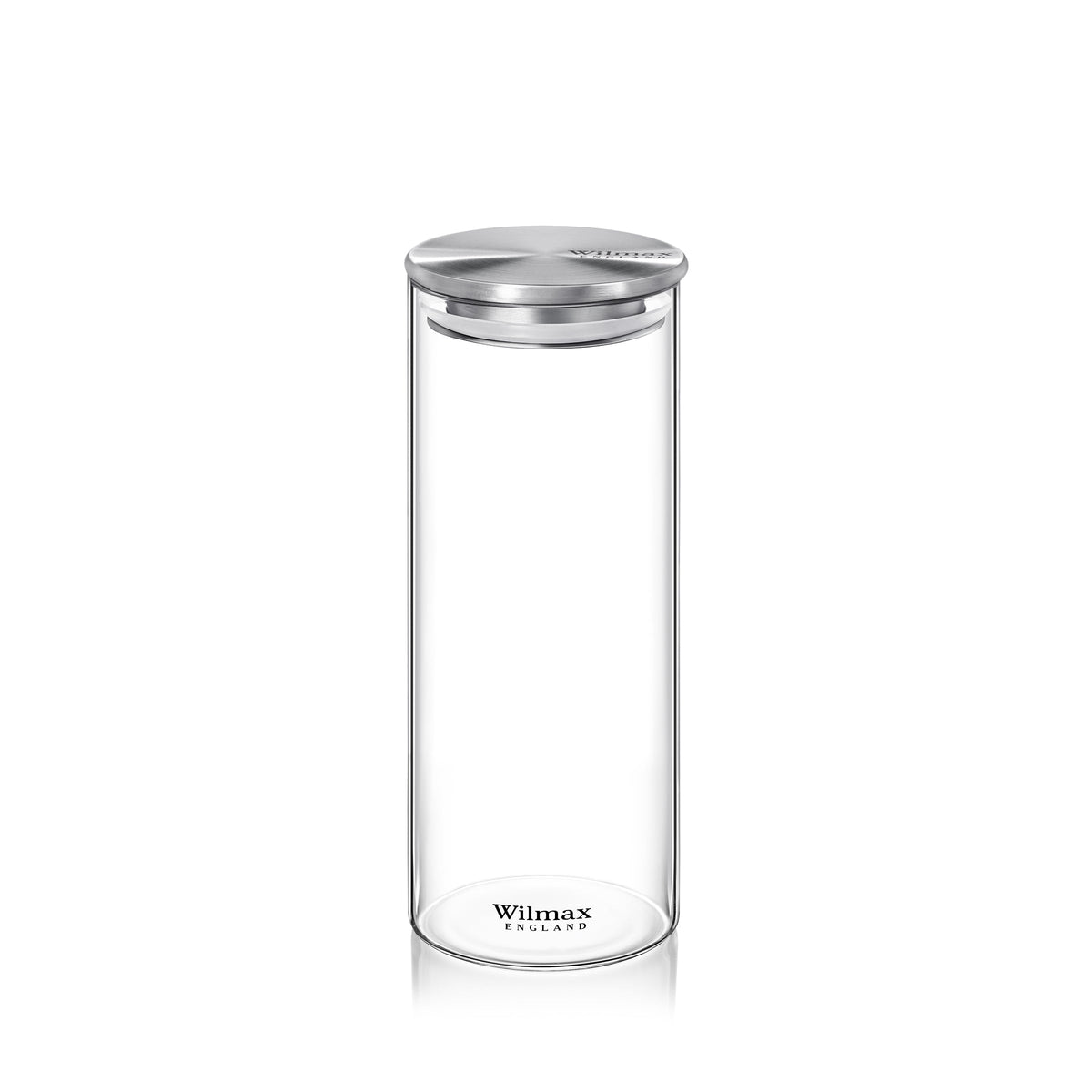 Wilmax Vorratsglas 1600 ml mit Edelstahldeckel Transparent