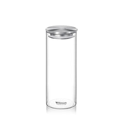 Wilmax Vorratsglas mit Edelstahldeckel 1600 ml 2er Set Transparent WL-888518/A2