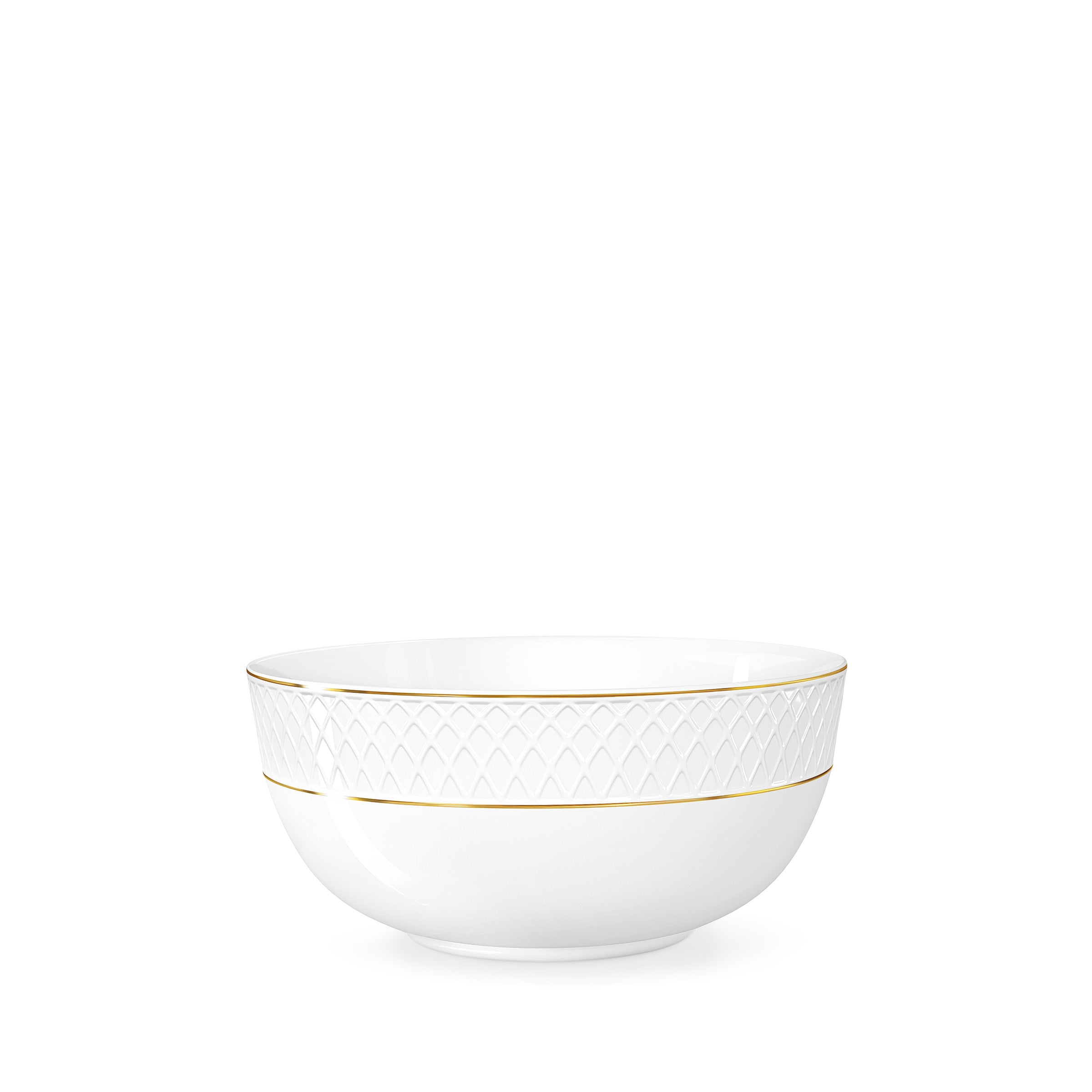 Wilmax Schale 930 ml 16 cm Weiß mit Goldrand aus Porzellan